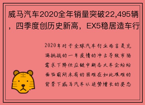 威马汽车2020全年销量突破22,495辆，四季度创历史新高，EX5稳居造车行业翘楚